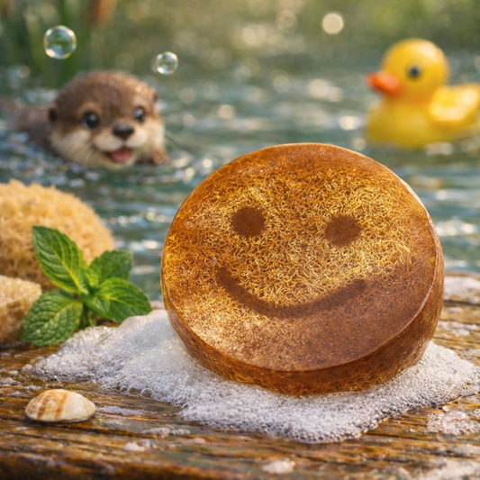 Happy Scrub Soap Pineapple Coconut Smiley Loofah