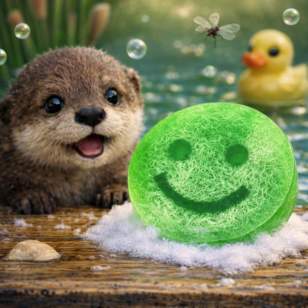 Happy Scrub Soap Mango Smiley Loofah