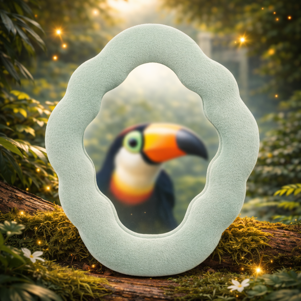 Soft Squiggly Cloud Mirror – Cloud Blue Kids Mirror