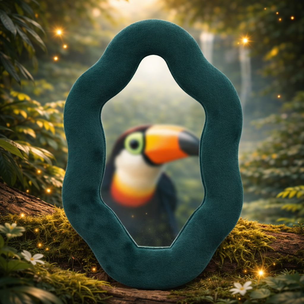 Soft Squiggly Mirror Oval Pebble – Royal Teal Kids Mirror