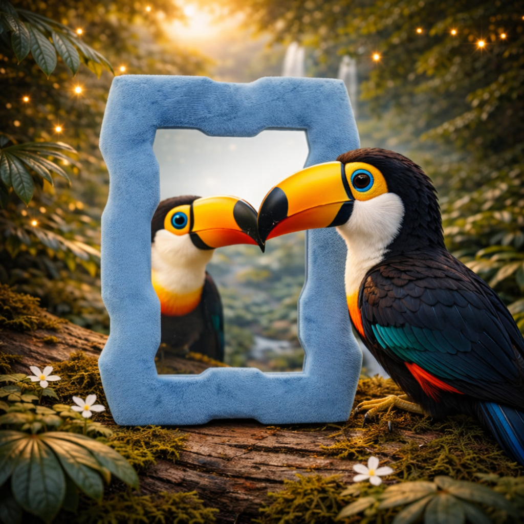 Soft Squiggly Mirror Chunky Frame – Royal Blue Kids Mirror