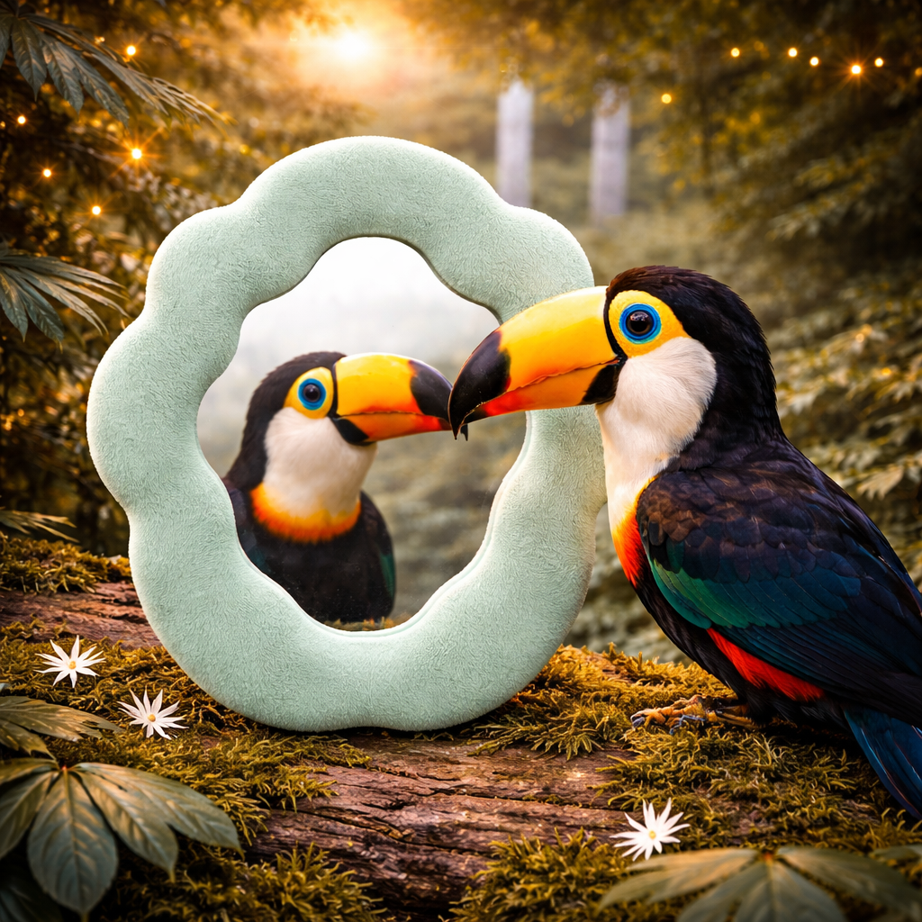 Soft Squiggly Cloud Mirror – Cloud Blue Kids Mirror