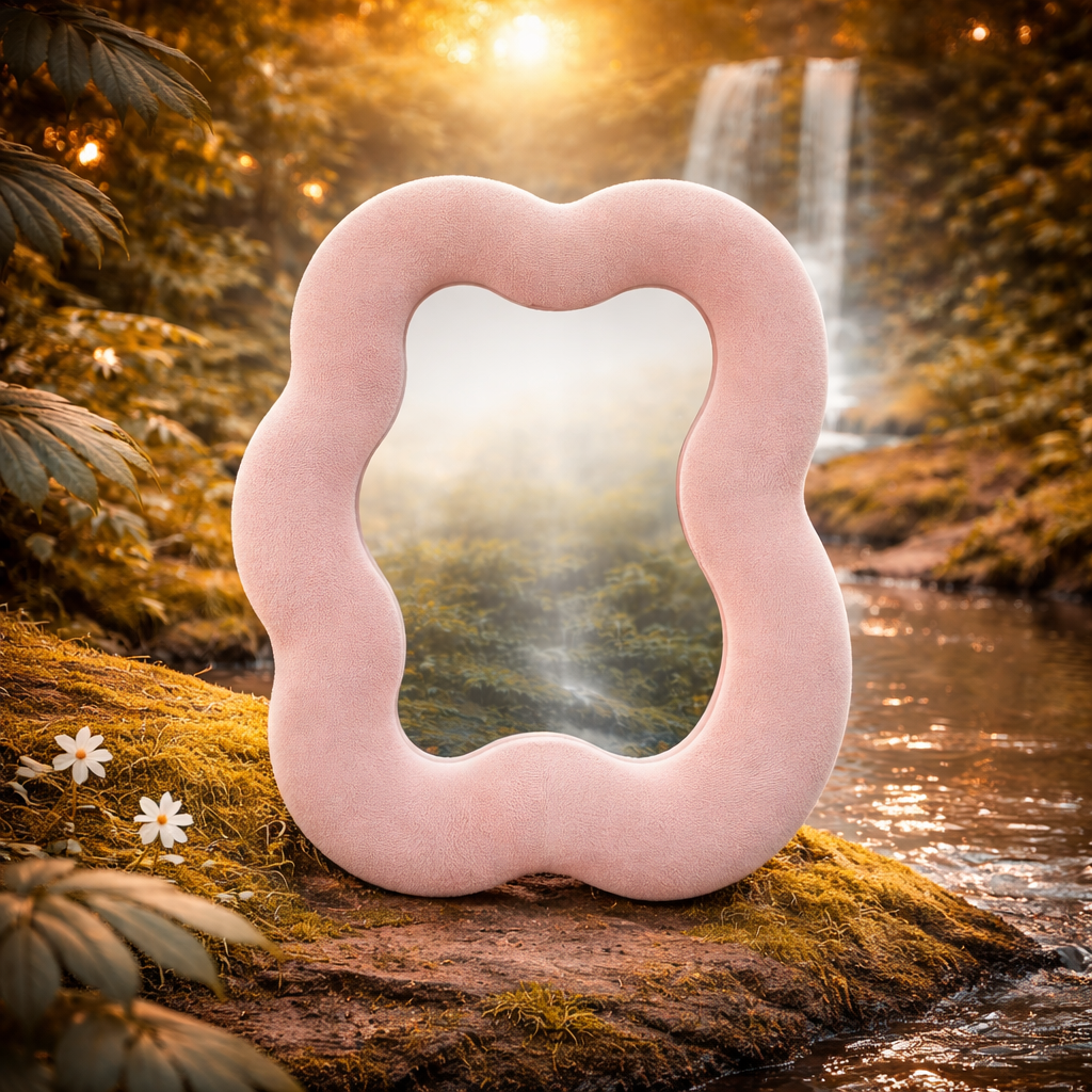 Pebble Soft Squiggly Mirror – Rose Blush Kids Mirror