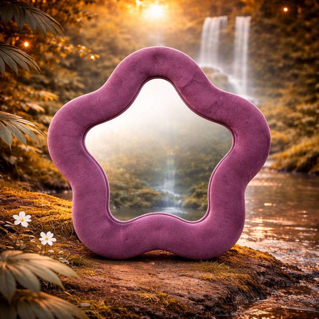 Soft Squiggly Star Mirror – Mauve Kids Mirror