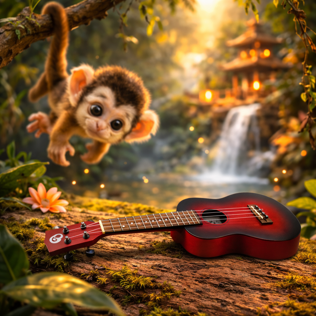 Happy Jungle Ukulele – Natural Sunburst Finish