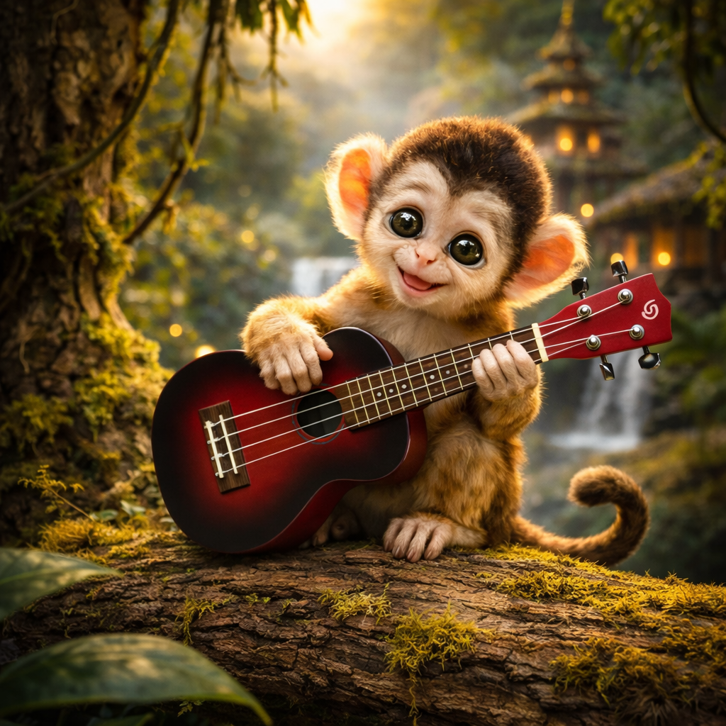 Happy Jungle Ukulele – Natural Sunburst Finish