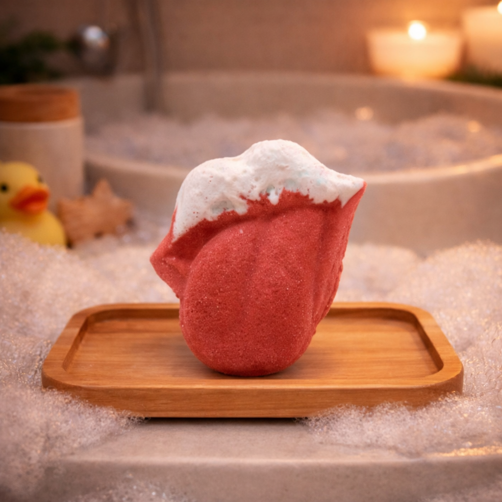 Lips Bath Bomb for Kids – Raspberry & Pomegranate