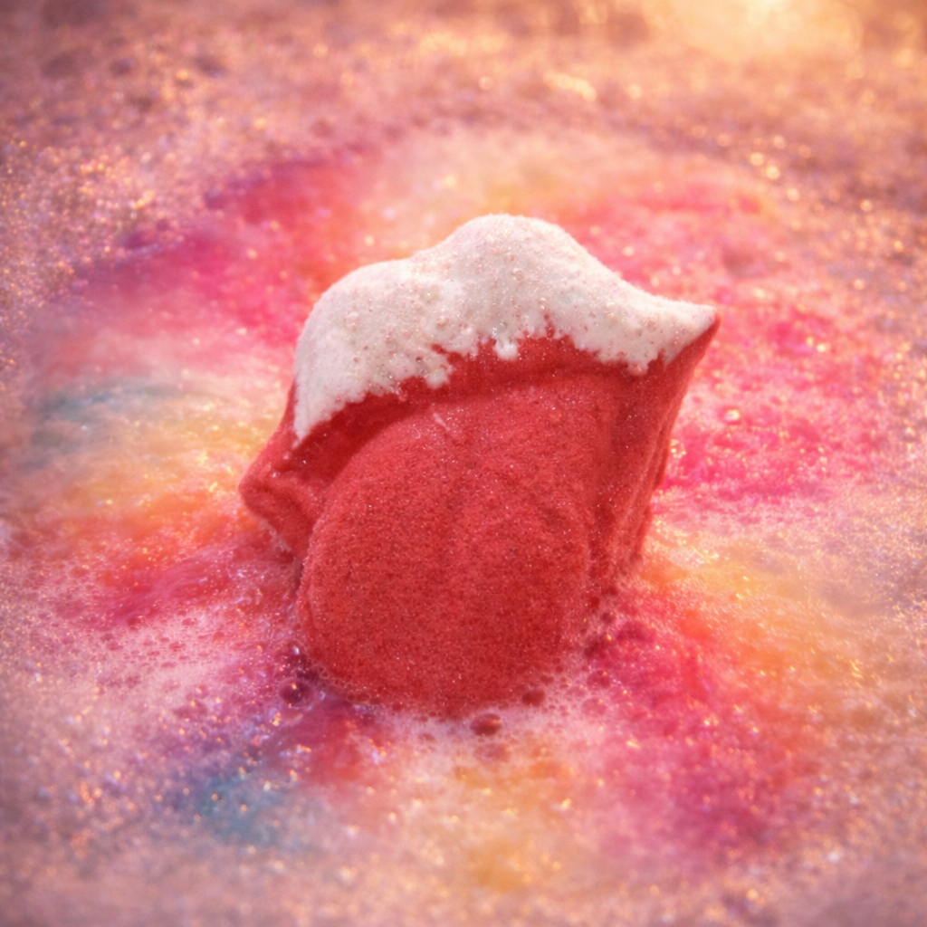 Lips Bath Bomb for Kids – Raspberry & Pomegranate