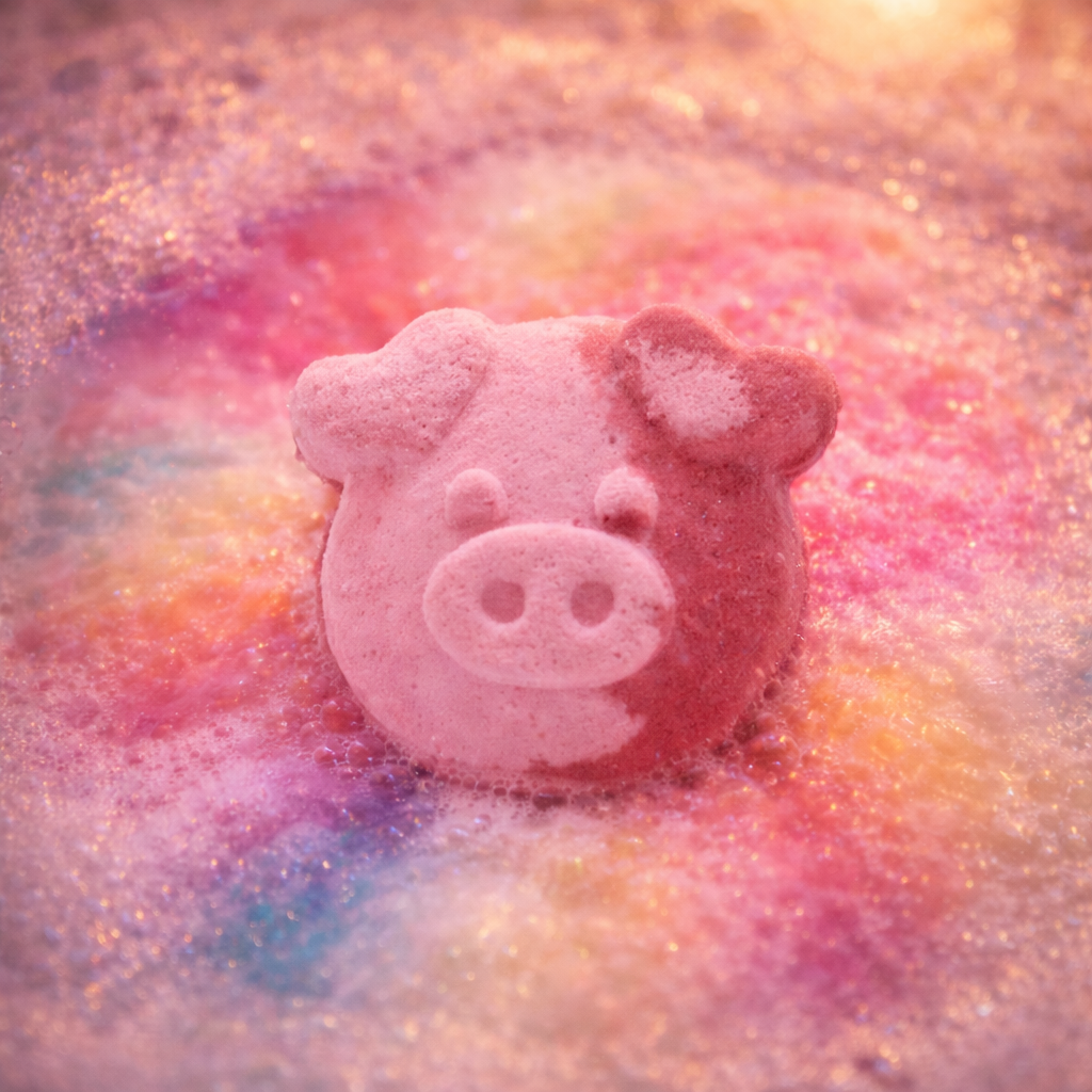 Pig Bath Bomb for Kids – Vanilla Cupcake