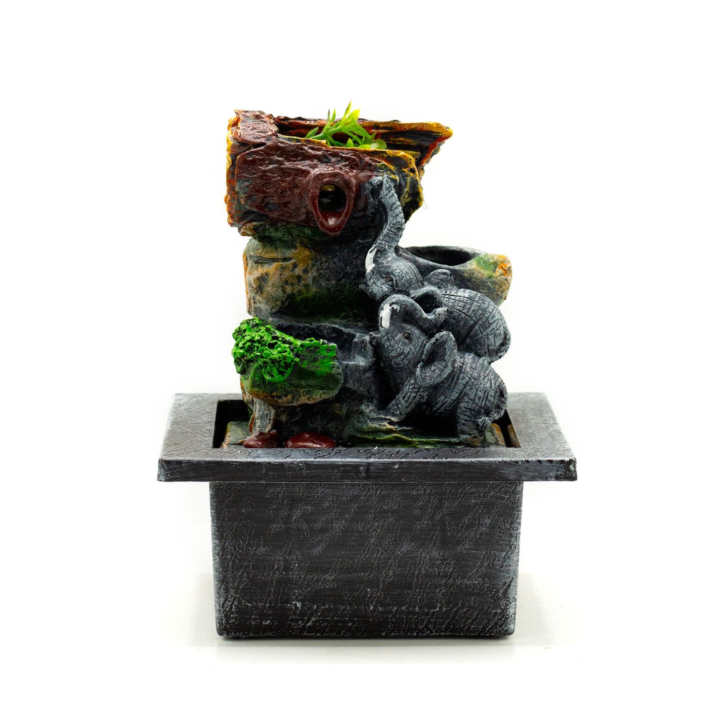 Elephant in Love Tabletop Water Fountain – Small Elephant Water Feature